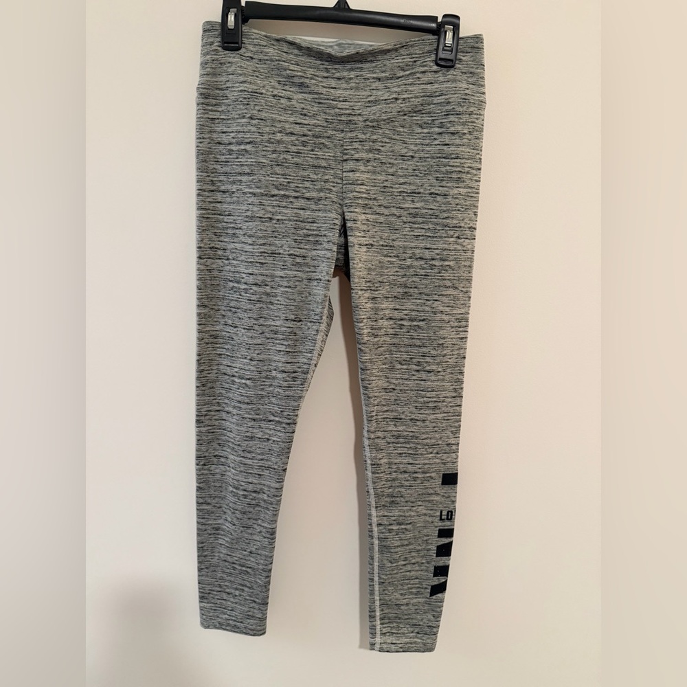 *LIKE NEW* Pink Active Fleece Lined Marled Gray Leggings